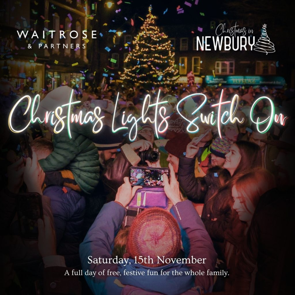 A tile promoting the Newbury Christmas Lights Switch On event, on 15th November 2025
